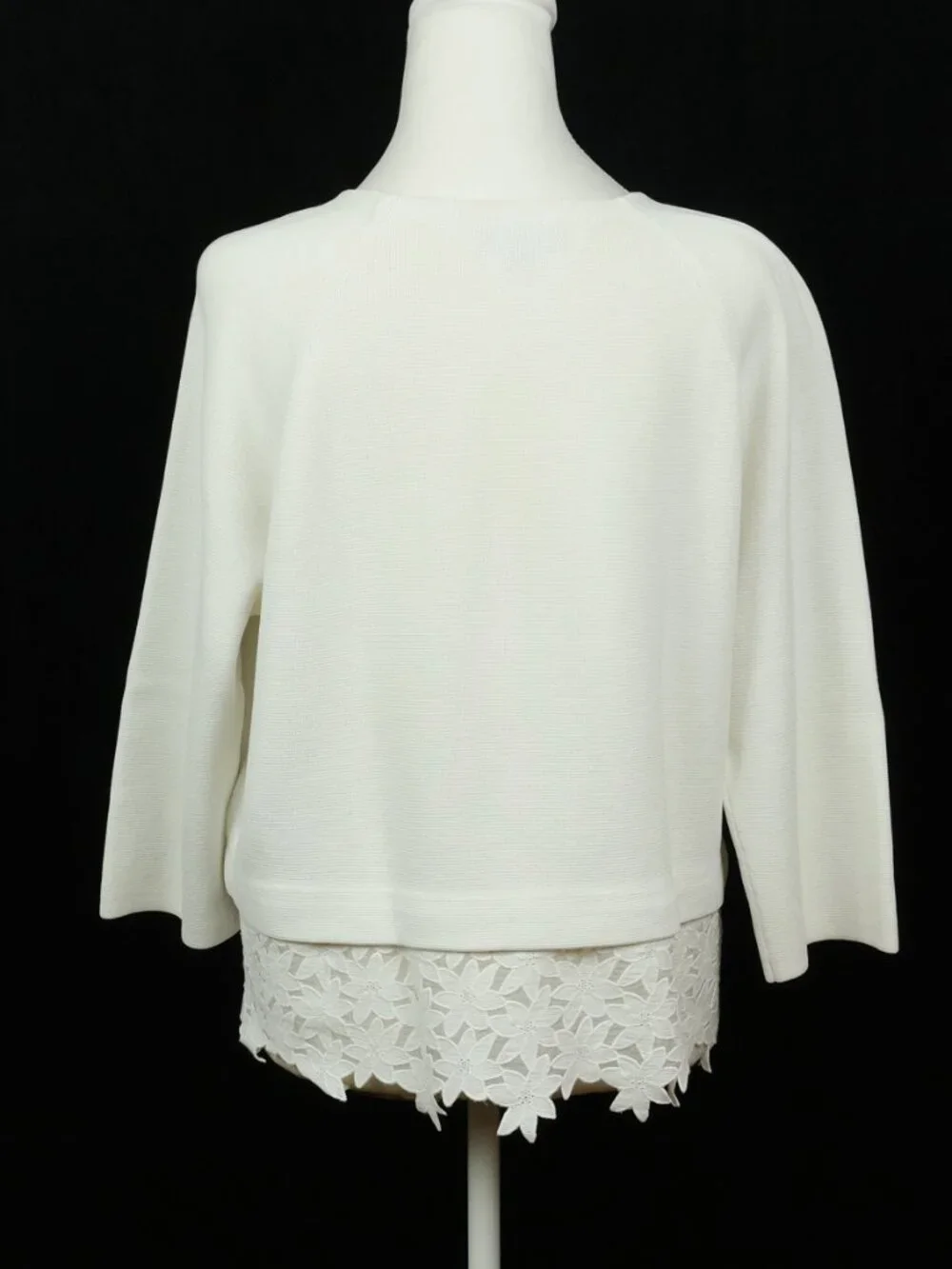 J. Crew Lace Hem Sweater White Size M Boho Casual Top - Picture 7 of 9